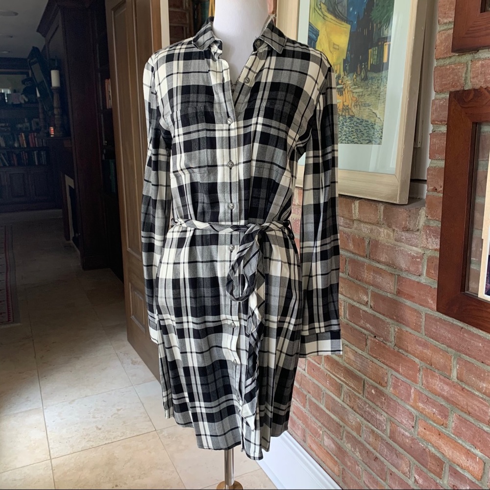 NWT Banana Republic Plaid Shirt Dress 4